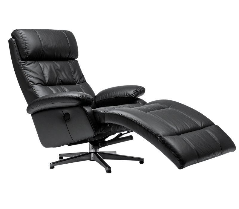Black leather recliner
