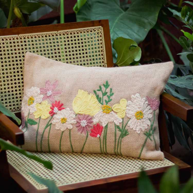 Embroidered pillow case